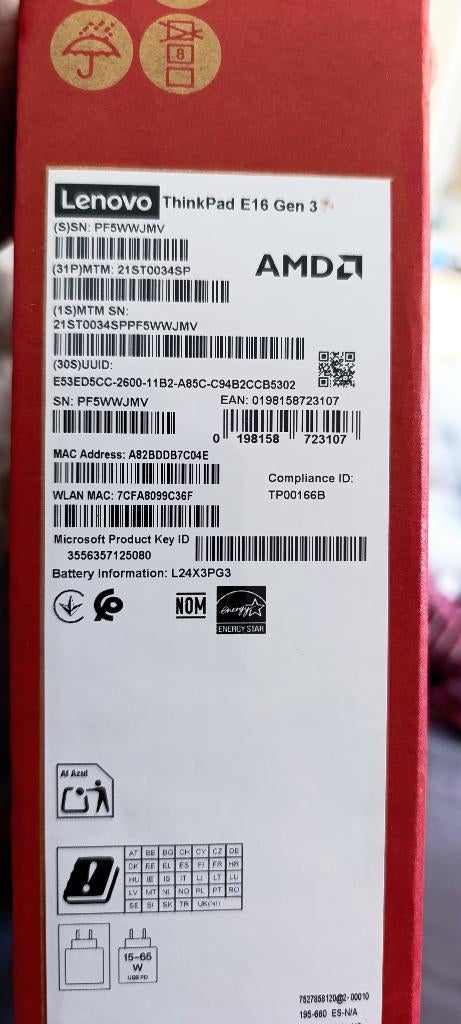 Lenovo ThinkPad E16 Gen 3, AI Laptop, Nieuwwaarde €1354, Computers en Software, Met videokaart, Qwerty, Verzenden, Lenovo .