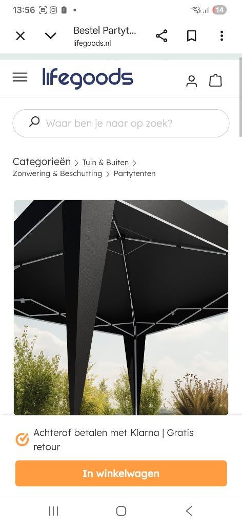 Partytent opvouwbaar, Ophalen, Nieuw, Minder dan 5 meter, Opvouwbaar
