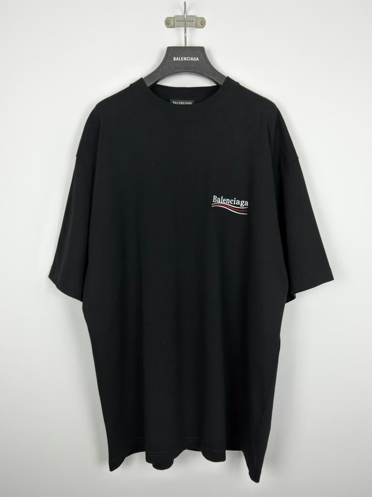 Balenciaga Political Campaign T-Shirt Zwart Oversized Maat S, Ophalen of Verzenden, Zo goed als nieuw, Maat 46 (S) of kleiner