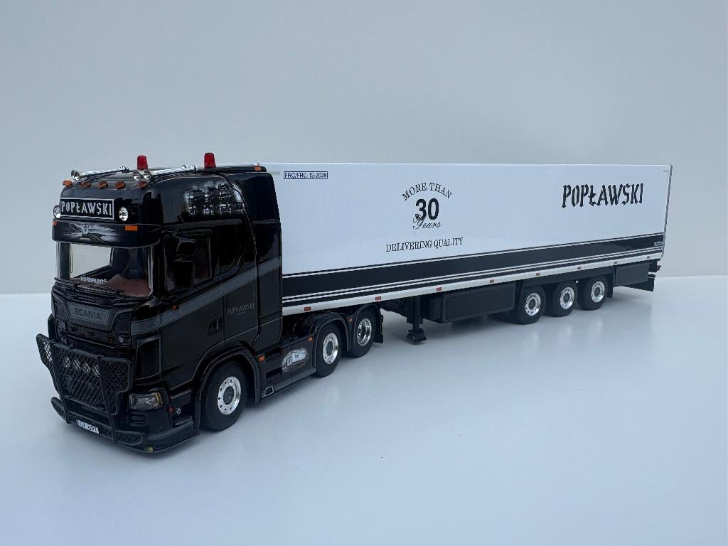 WSI SCANIA  S HIGHLINE  6X2 + REEFER TRAILER POPLAWSKI, Ophalen of Verzenden, Nieuw, Bus of Vrachtwagen, Wsi