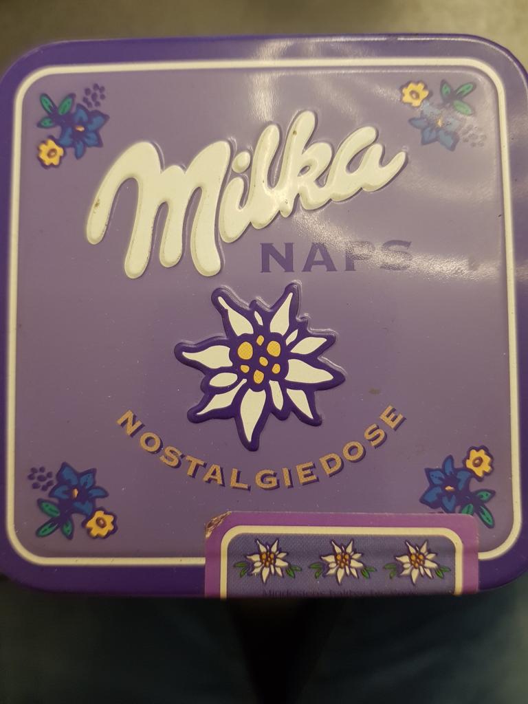 Milka blikje nostalgiedose, Ophalen of Verzenden, Gebruikt, Overige