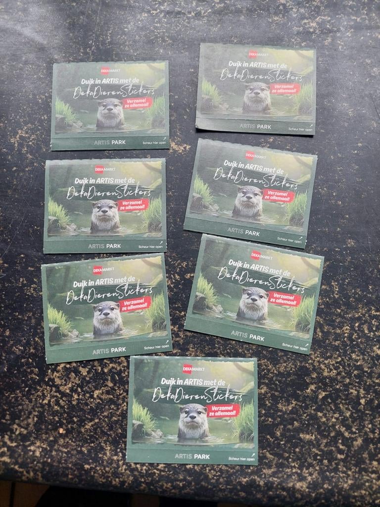 7 dichte pakjes dekamarkt artis stickers, Dekamarkt, Ophalen of Verzenden