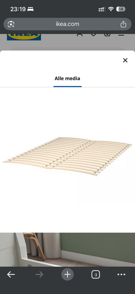 Lattenbodem Luröy 140x200, Huis en Inrichting, Slaapkamer | Matrassen en Bedbodems, Ophalen, 140 cm, Zo goed als nieuw, Twijfelaar