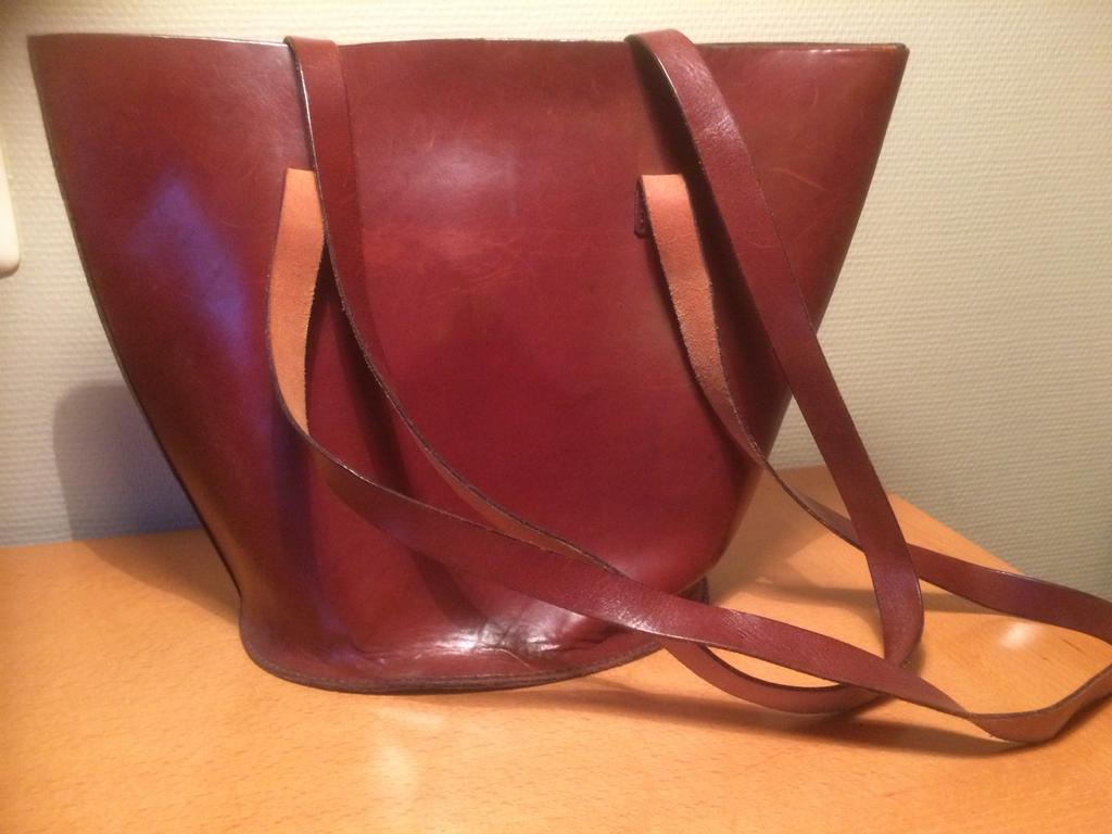 Leren tas, Ophalen of Verzenden, Gebruikt, Bruin, Handtas