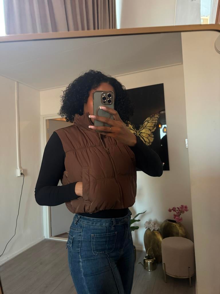 H&M bodywarmer maat M, Kleding | Dames, Bodywarmers, Maat 38/40 (M), H&M, Bruin, Nieuw
