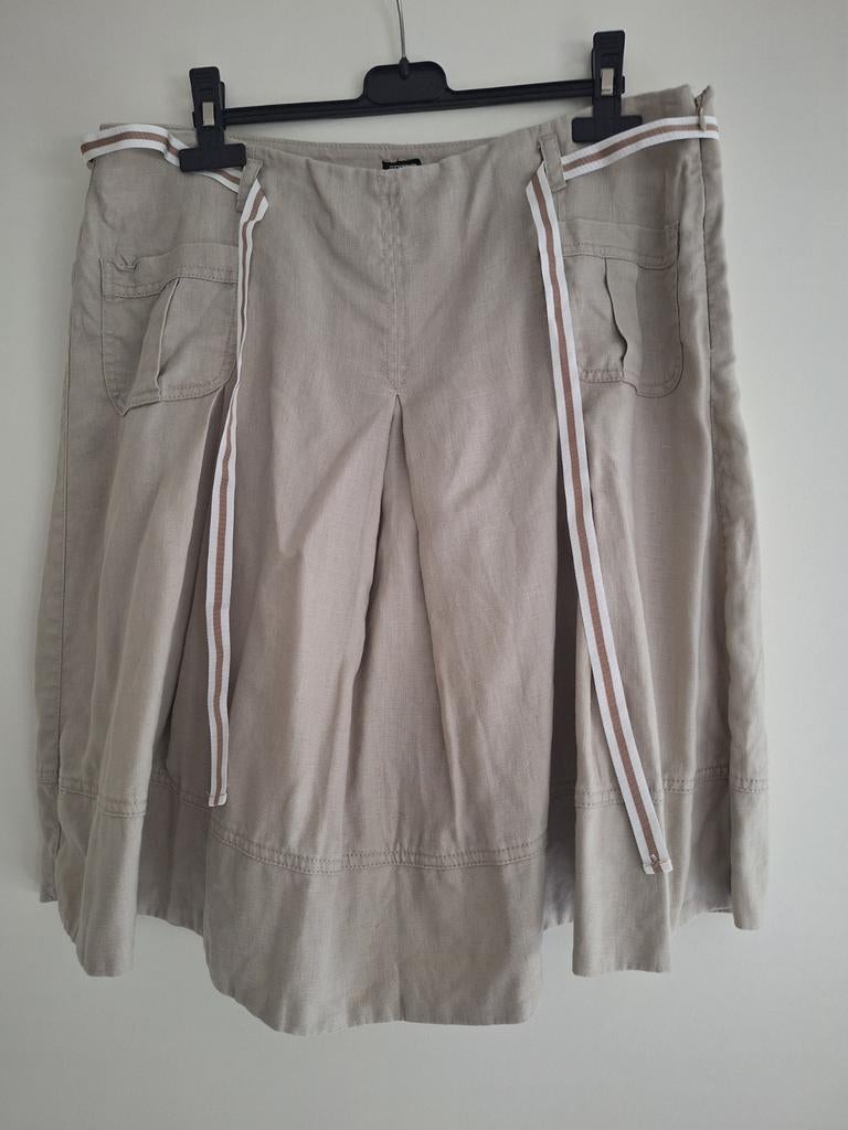 Esprit rok linnen, Maat 38/40 (M), Beige, Ophalen of Verzenden, Zo goed als nieuw