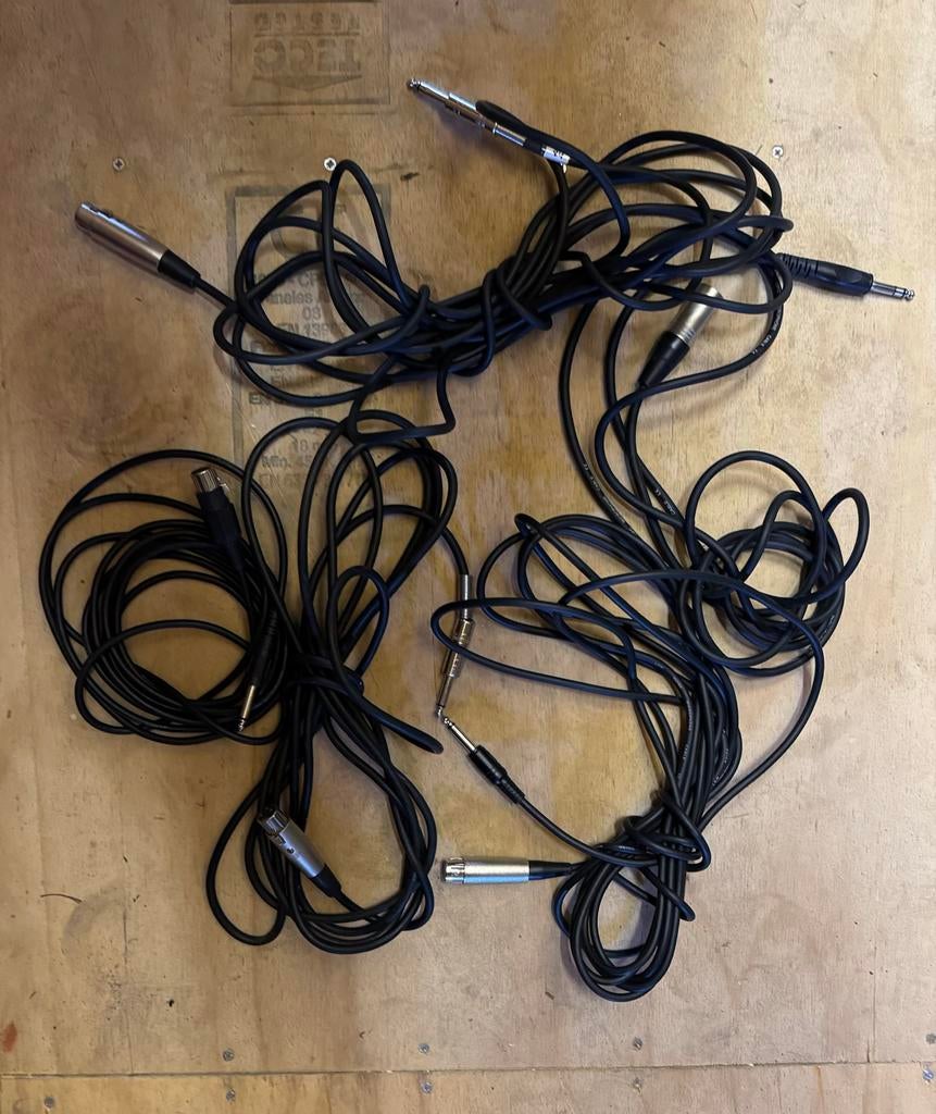 Partij Microfoon kabels XLR naar Jack 6.3mm, Muziek en Instrumenten, Kabels en Stekkers, Ophalen of Verzenden, Gebruikt, Microfoon