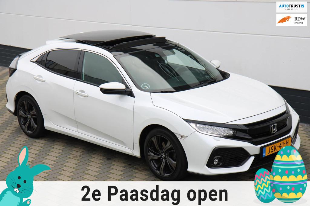 Honda Civic 1.0 i-VTEC Premium Automaat Pano Carplay Leder!, 15 km/l, Gebruikt, Zwart, Bedrijf