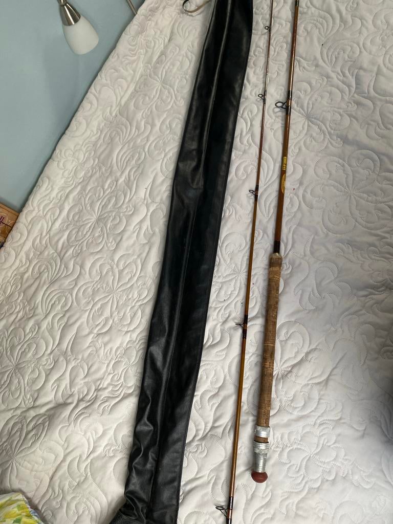 Vintage Ben Pont glasvezel werphengel 20-40g in foudraal, Ophalen of Verzenden, Gebruikt, Werphengel