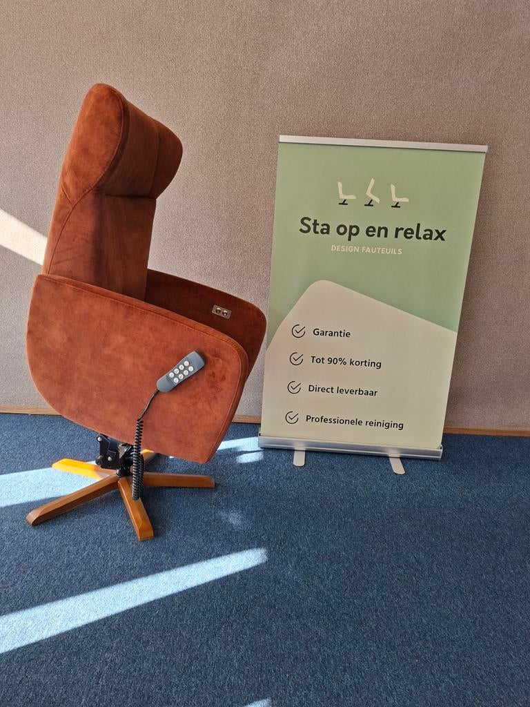 Sta op relax fauteuil Prominent Sorisso extra luxe op accu🔋, Minder dan 75 cm, Hoofdstraat 60 Schijndel, Ophalen of Verzenden