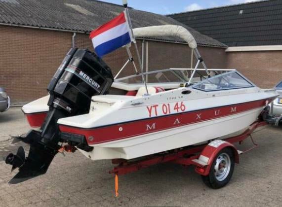 Zeer nette complete set: Maxum 1700 VR, Ophalen, Gebruikt, 70 tot 120 pk, 3 tot 6 meter