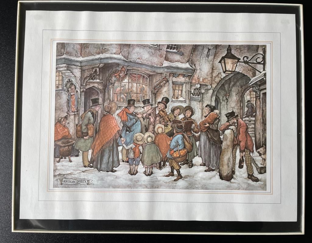 Anton Pieck prent ingelijst, Antiek en Kunst, Kunst | Tekeningen en Foto's, Ophalen