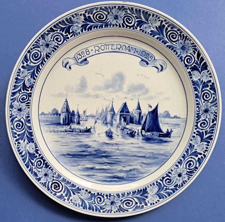 Porceleyne Fles 1928 600jr Rotterdam 25cm (5) Zeldzaam, Ophalen of Verzenden