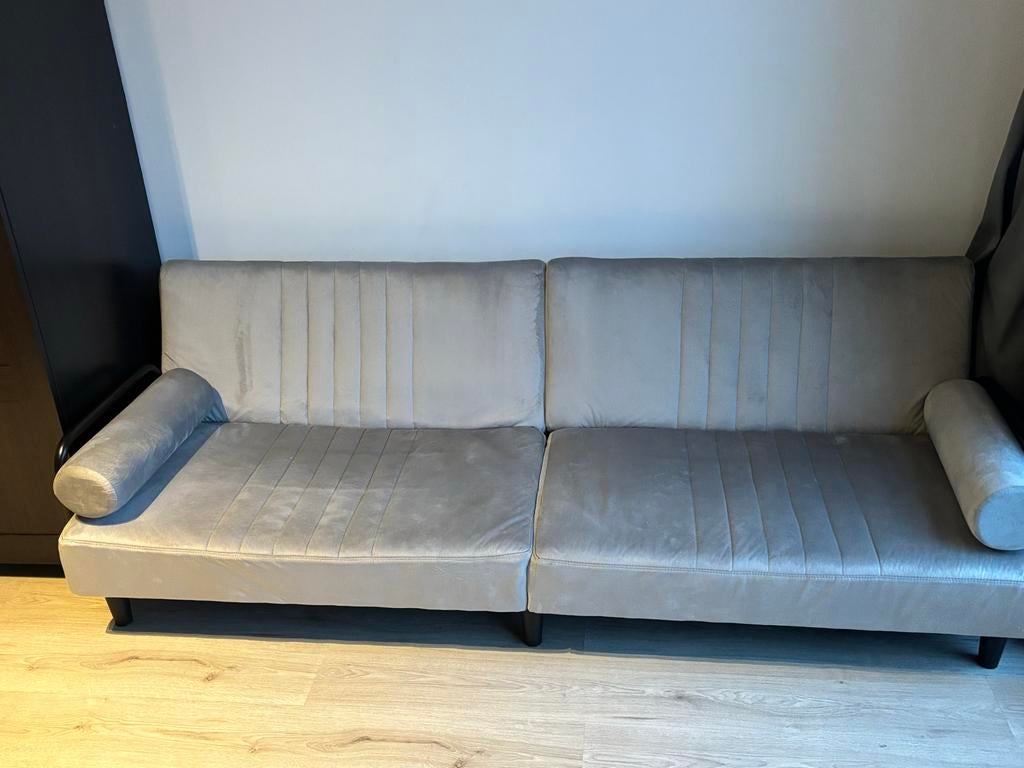 VidaXL Grijze bank/slaapbank - 200cm x (uit 100cm) VANDAAG, Ophalen, Eenpersoons, Grijs, 220 cm