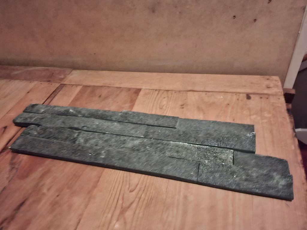 Dichte doos steenstrips antracietgrijs, Ophalen, Wandtegels, Nieuw, Minder dan 20 cm