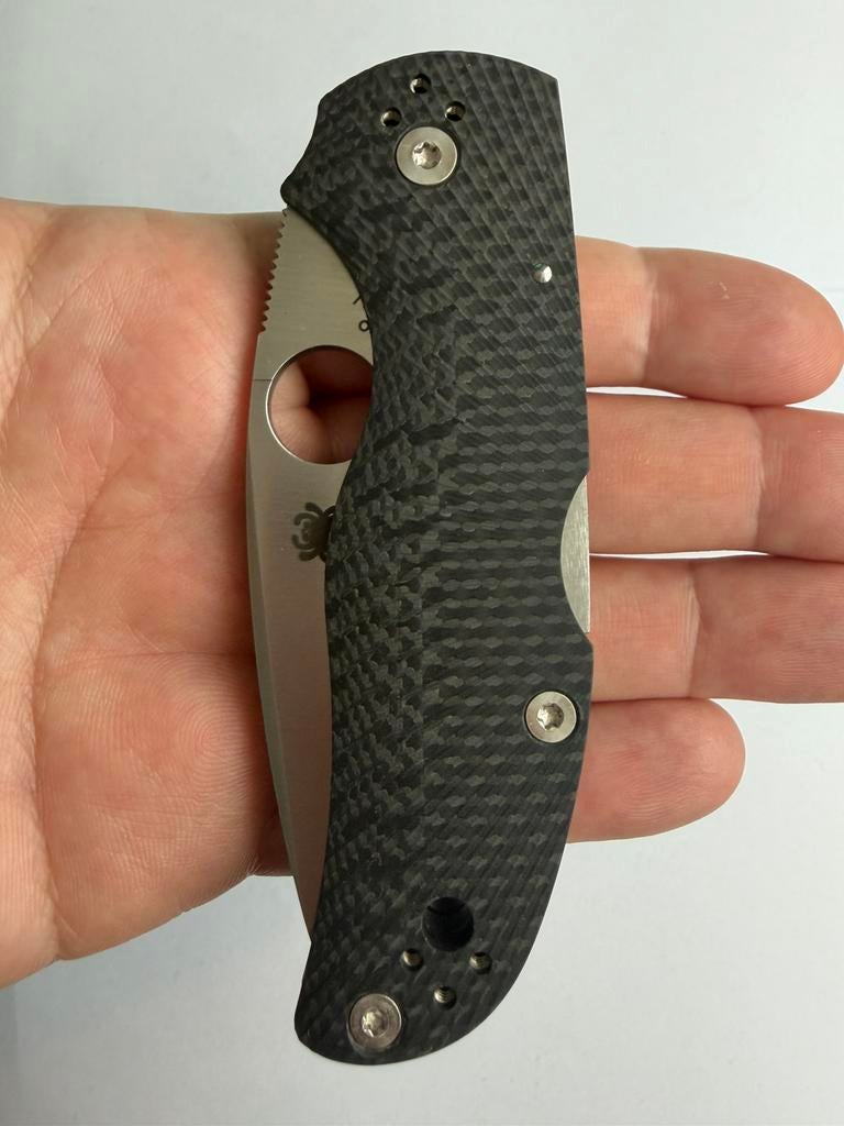 Spyderco native 5 fluted carbon, Ophalen of Verzenden, Zo goed als nieuw