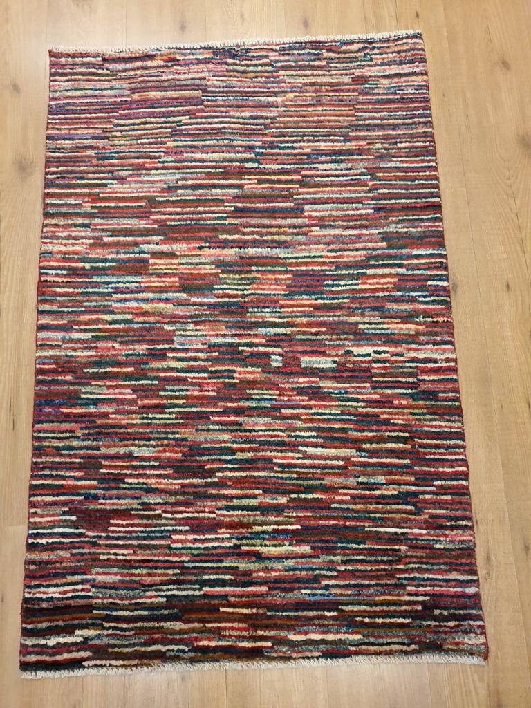 Handgeknoopt oosters tapijt modern stripes 136x90, Huis en Inrichting, Stoffering | Tapijten en Kleden, Nieuw, 50 tot 100 cm, 100 tot 150 cm