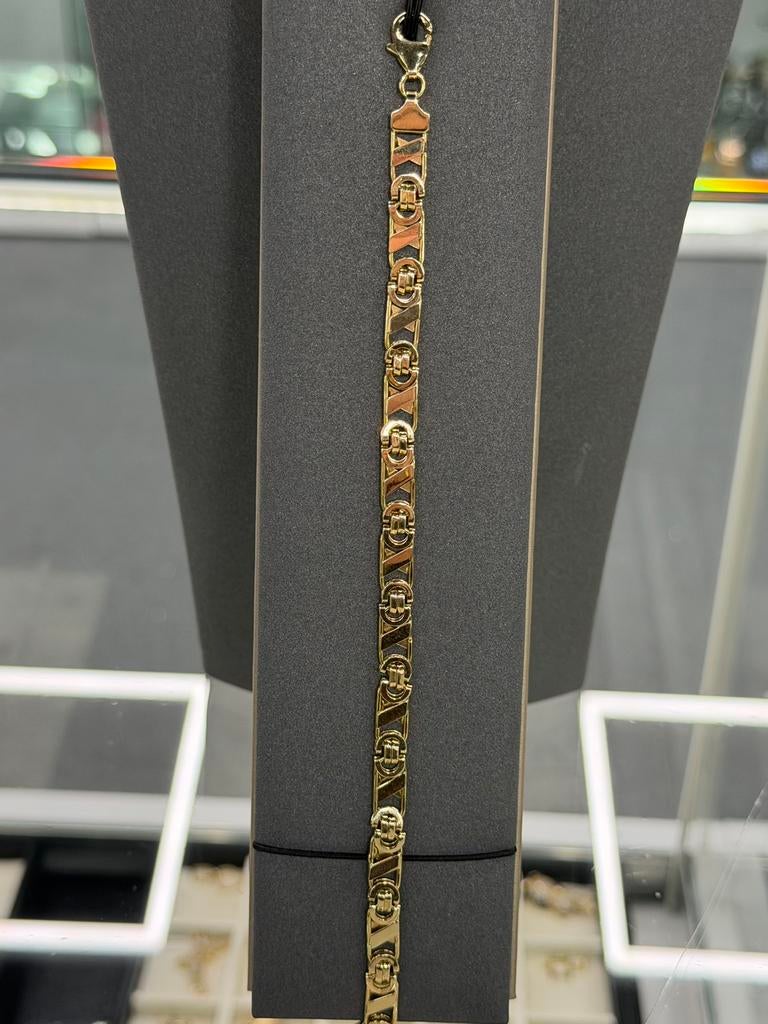 14 Karaat Goud - Armband - Platte Konings - Nieuw- 12.53 Gr, Ophalen of Verzenden, Nieuw, Goud