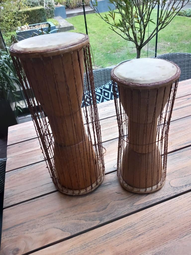 Praattrommels ( talking drums ), Muziek en Instrumenten, Percussie, Ophalen, Gebruikt