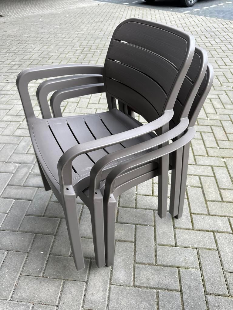 Kunststof Allibert tuinstoelen, stapelbaar MOET Snel weg, Ophalen of Verzenden, Zo goed als nieuw, Kunststof, Stapelbaar