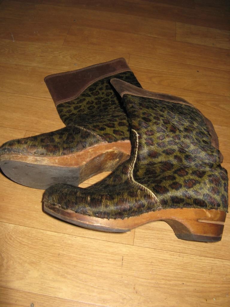 Sanita klomplaarsjes luipaard/panterprint maat 37, Kleding | Dames, Schoenen, Gedragen, Hoge laarzen, Bruin, Ophalen of Verzenden