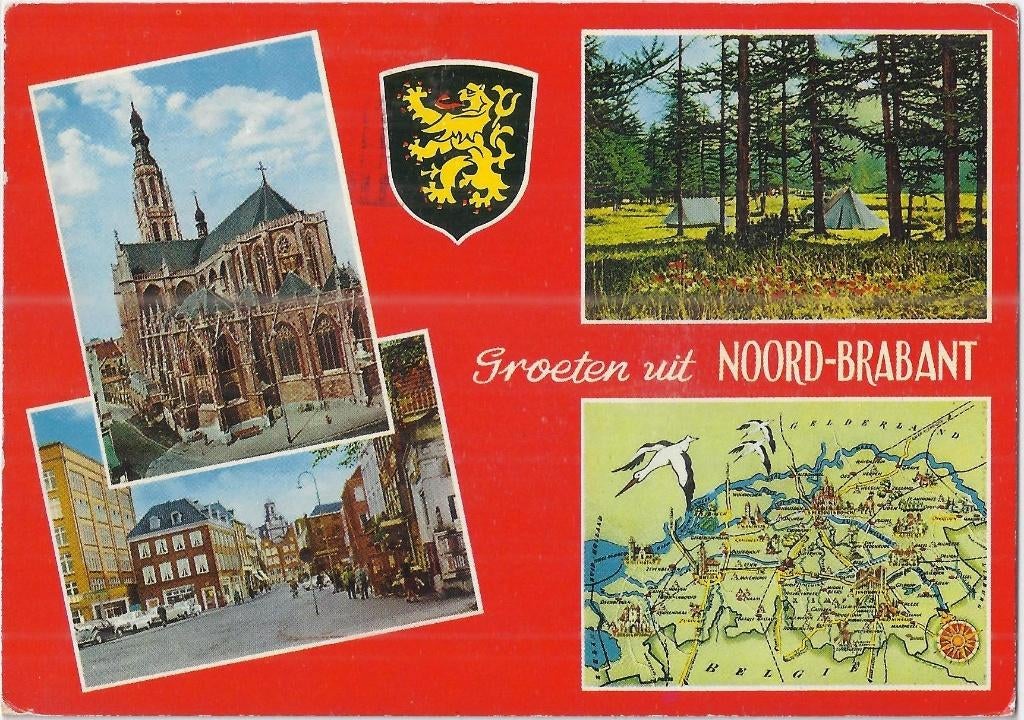 gelopen ansichtkaart groeten uit noord brabant ( 3164 ), Verzamelen, Ansichtkaarten | Nederland, Ophalen of Verzenden, 1980 tot heden