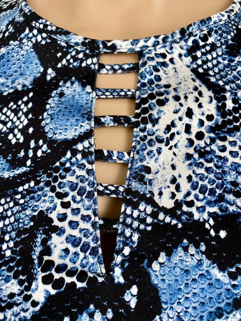 G381 Nieuw:  mt. S=36 jurk jurkje blauw/wit van CdlC, Kleding | Dames, Blauw, Nieuw, Ophalen of Verzenden, Knielengte