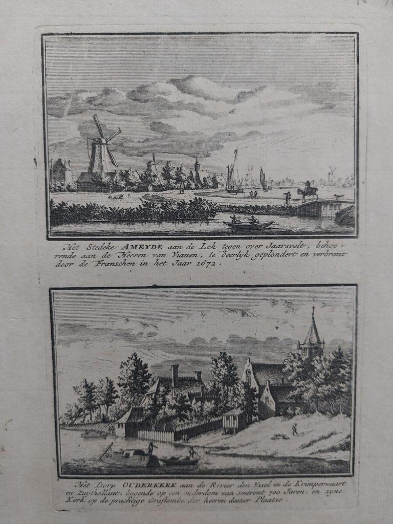 186-187 / Stad Ameyde - Ameide & Ouderkerk Gravure Rademaker, Ophalen of Verzenden