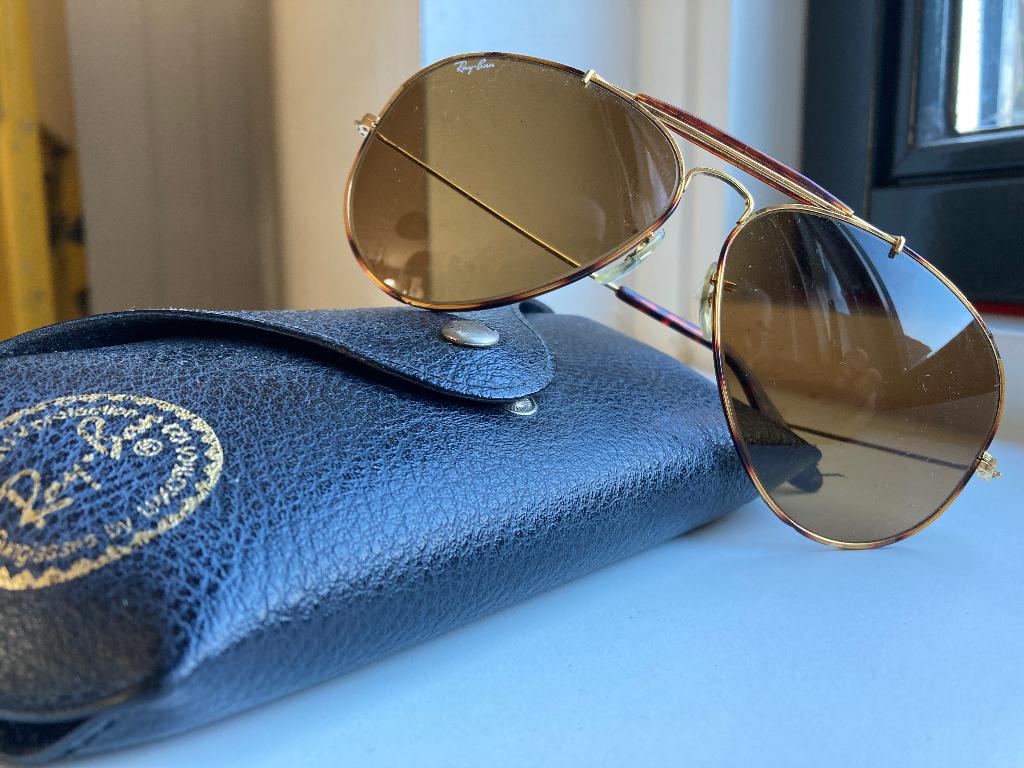 Vintage Ray Ban piloten bril, Gebruikt, Zonnebril, Overige kleuren, Ophalen of Verzenden