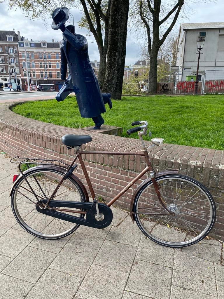 Originele Triumph oldtimer herenfiets terugtraprem bruin, Ophalen