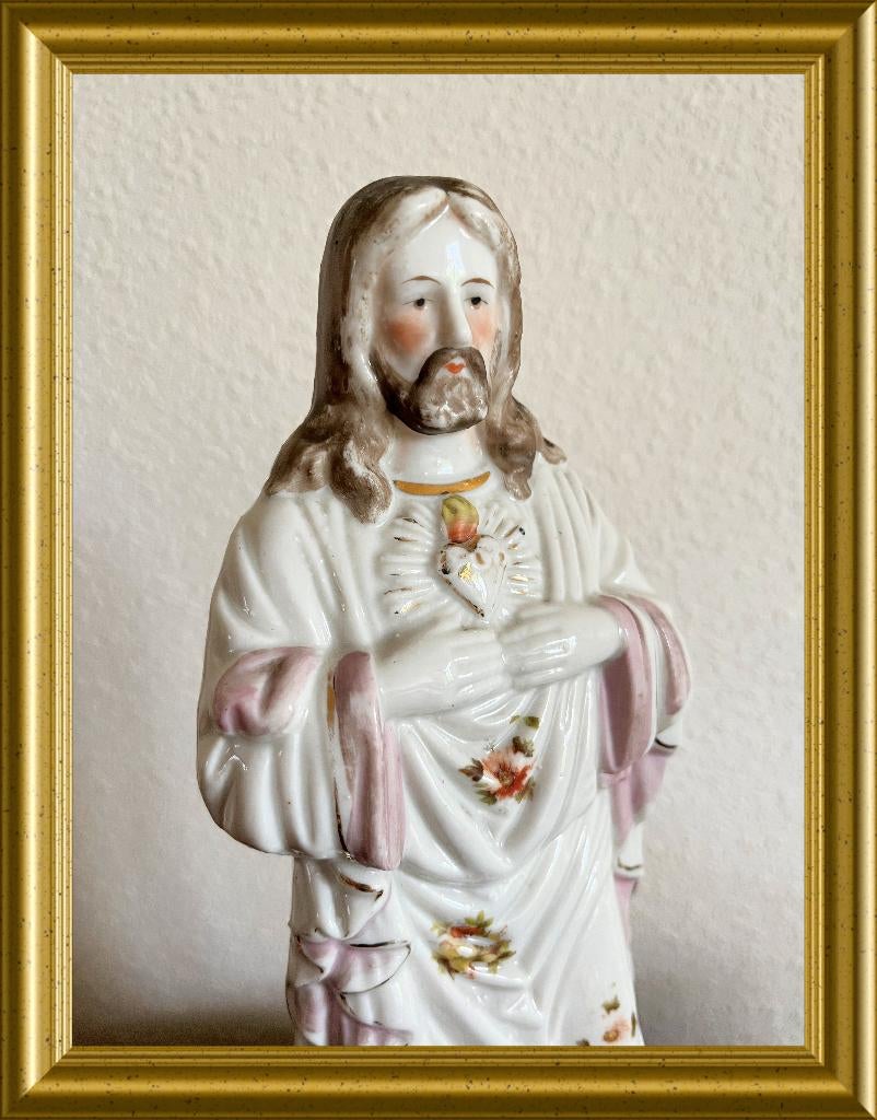 Antiek porseleinen Jezus beeld, Ophalen of Verzenden