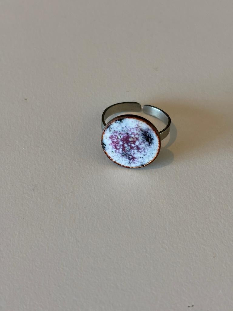 Enamel ring, Ophalen of Verzenden, Zilver, Zilver, Dame