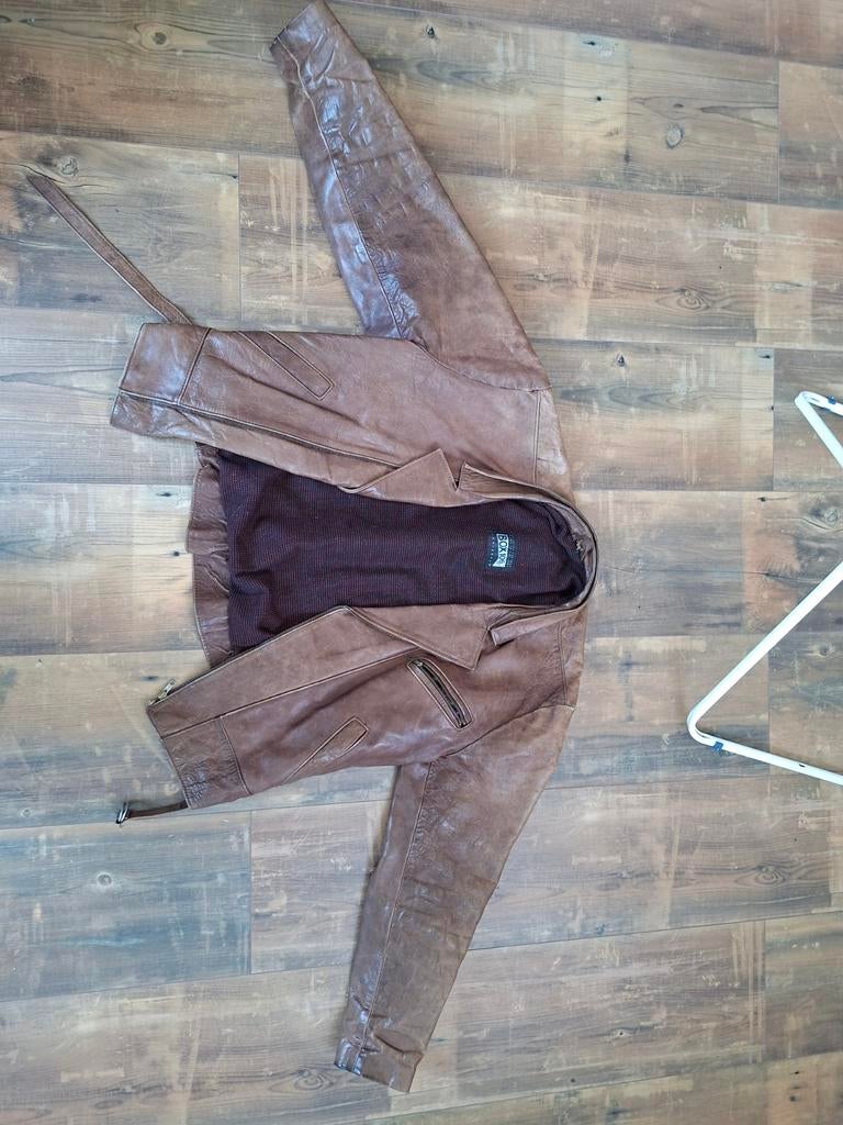 Leren jas maat 54, Ophalen, Maat 52/54 (L), Bruin