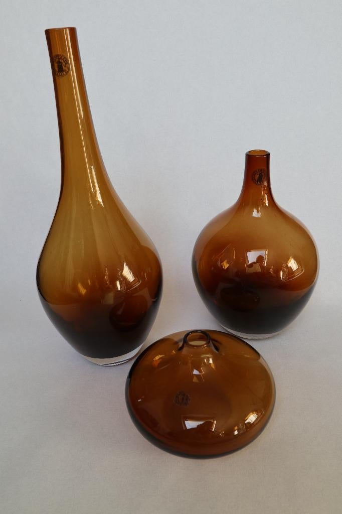 Set van 3 Vintage IKEA PS 'Salong' vazen – Johanna Jelinek, Overige kleuren, Ophalen of Verzenden, Minder dan 50 cm, Glas