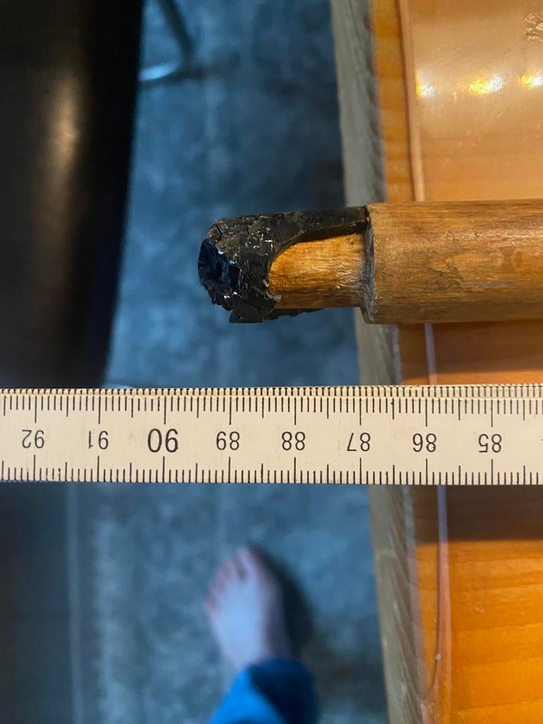 notenhout wandelstok, Ophalen, Gebruikt