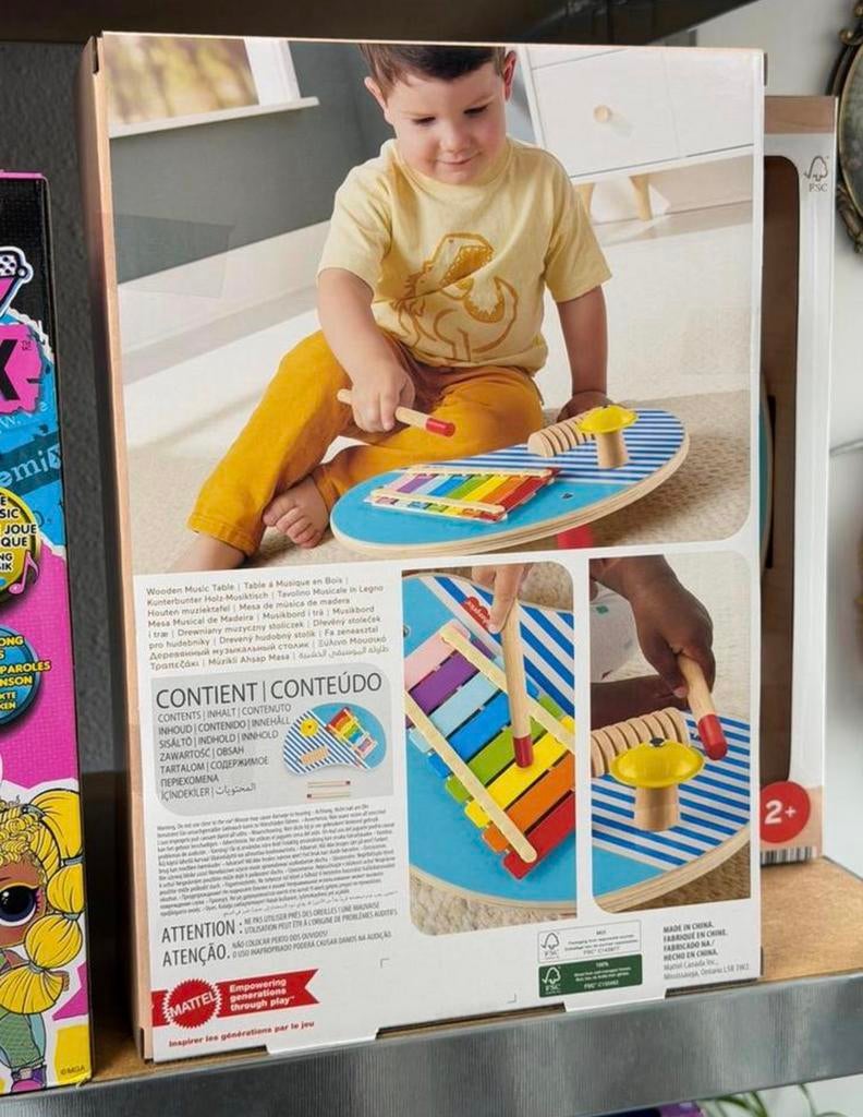 Fisher-Price Houten Muziektafel met instrumenten hout muziek, Nieuw, Ophalen of Verzenden, H, H