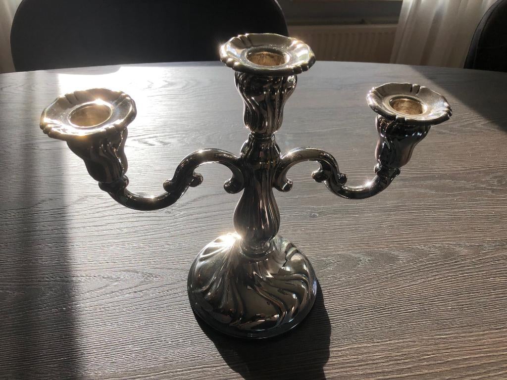 Vintage kandelaar - verzilverd, Ophalen of Verzenden, Overige materialen