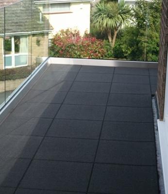 Rubber Tuin / Dak / Terras Tegels 50 x 50 x 2.5cm (Zwart), Rubber, Nieuw, 10 m² of meer, Boerhaaveweg 10
