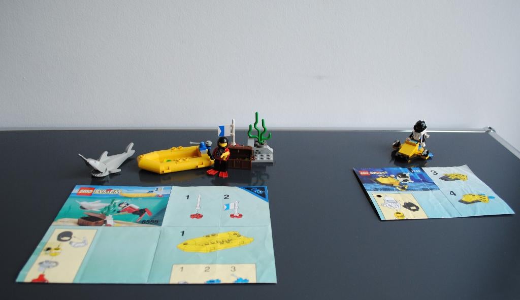 Lego no. 1749: Paravane en lego no. 6555: Sea Hunter vintage, Ophalen of Verzenden, Zo goed als nieuw, Lego