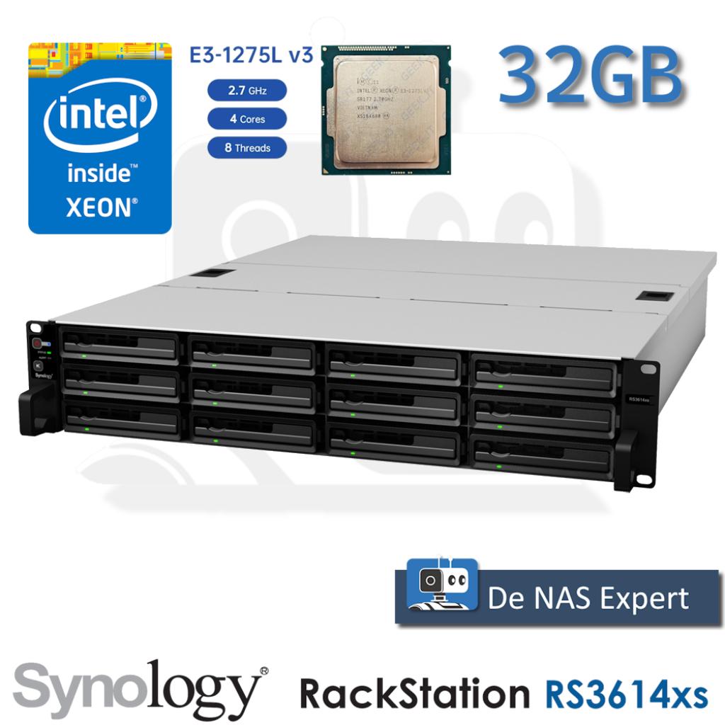 Synology RackStation RS3614xs 32GB uniek met Xeon E3-1275L, Info@synology.com, Synology, Refurbished, Ophalen of Verzenden