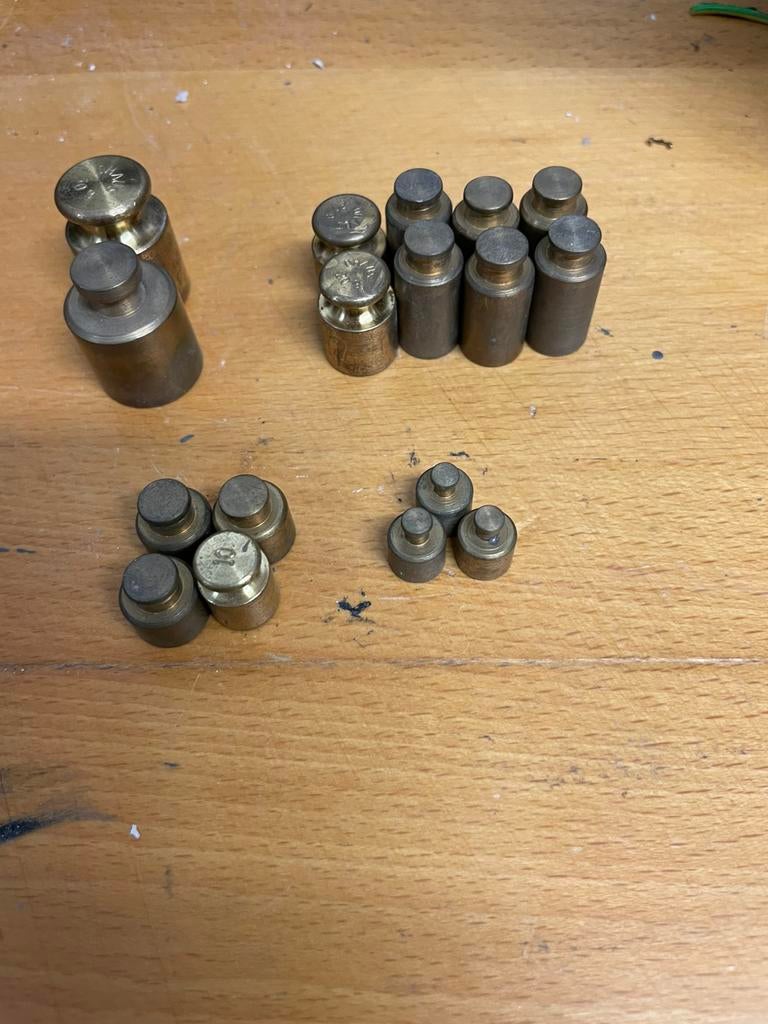 Kalibreer gewichtjes messing, Ophalen of Verzenden, Zo goed als nieuw, Minder dan 50 mm