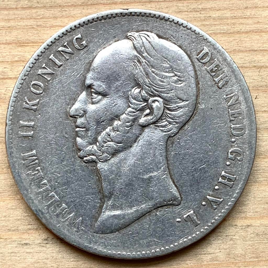 Nederland 2-1/2 Gulden 1847 Willem II Rijksdaalder zilver, Ophalen of Verzenden, 2½ gulden, Zilver