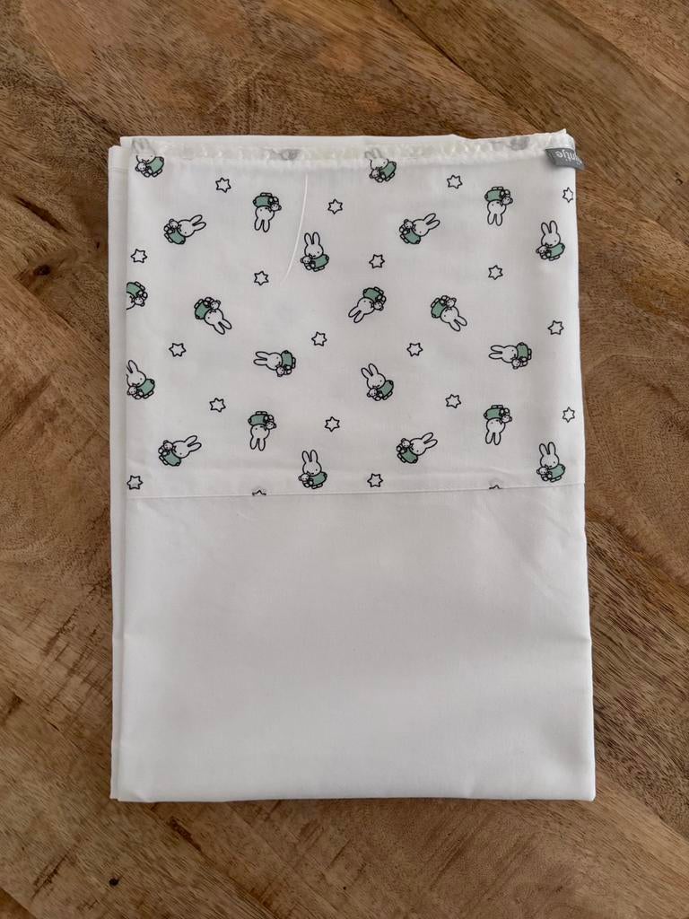 Prenatal Nijntje Ledikantlaken 100x150cm Mint, Kinderen en Baby's, Kinderkamer | Beddengoed, Zo goed als nieuw, Hoeslaken of Sloop