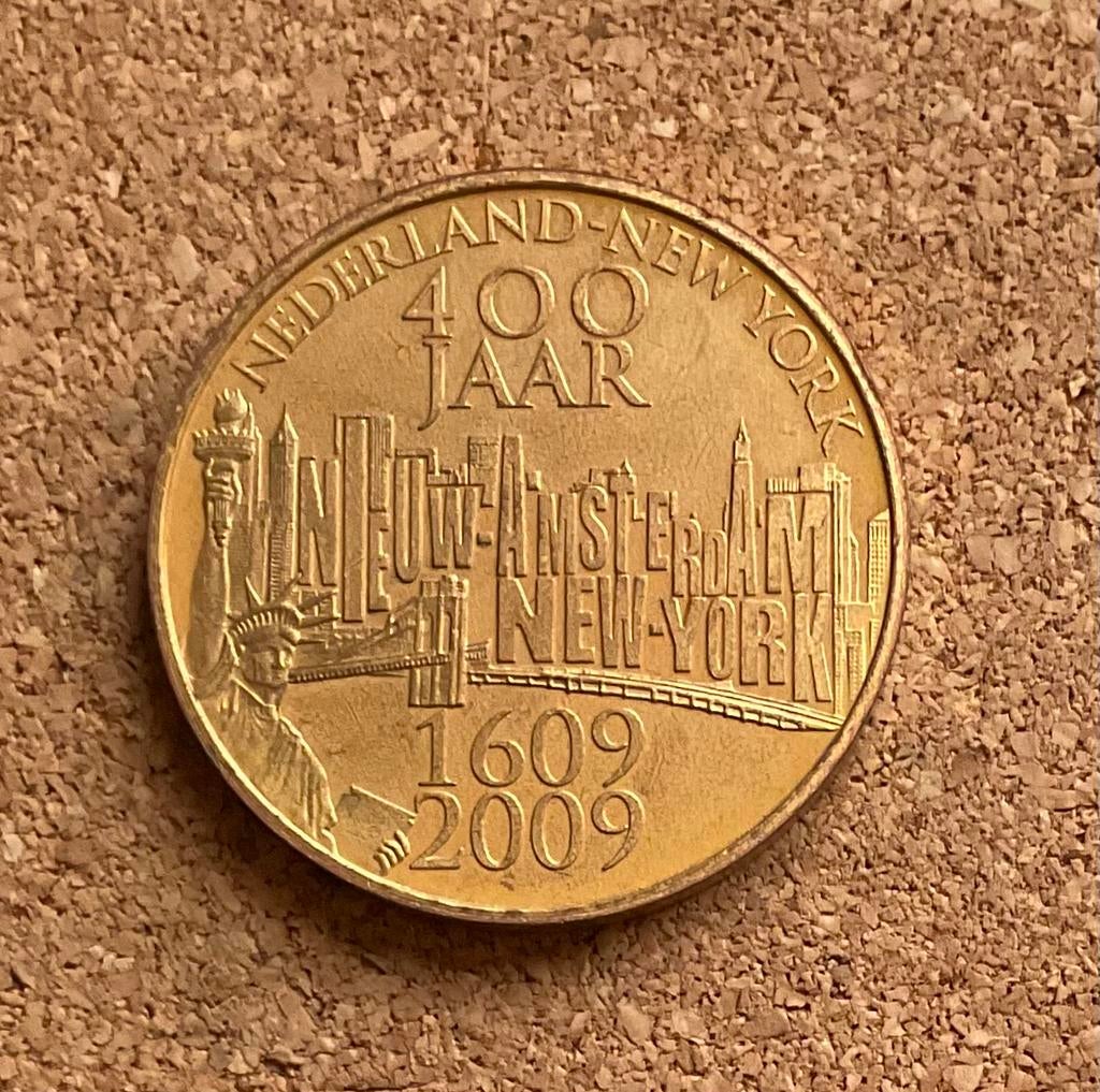 Penning -  Nederland  New York 400 Jaar 1609-2009 10 Florijn, Postzegels en Munten, Ophalen of Verzenden, Overige materialen, Nederland