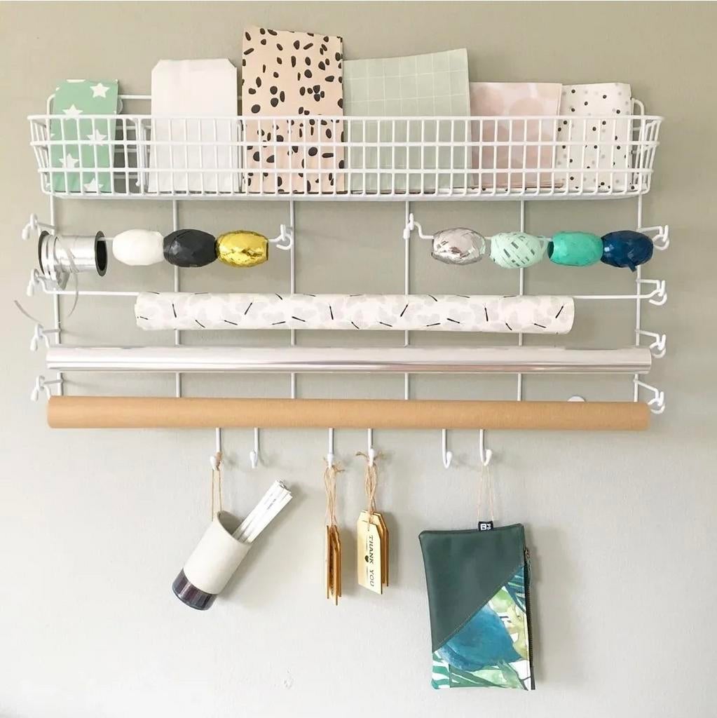 Wand opbergen systeem voor inpakbenodigdheden, Ophalen of Verzenden, Zo goed als nieuw