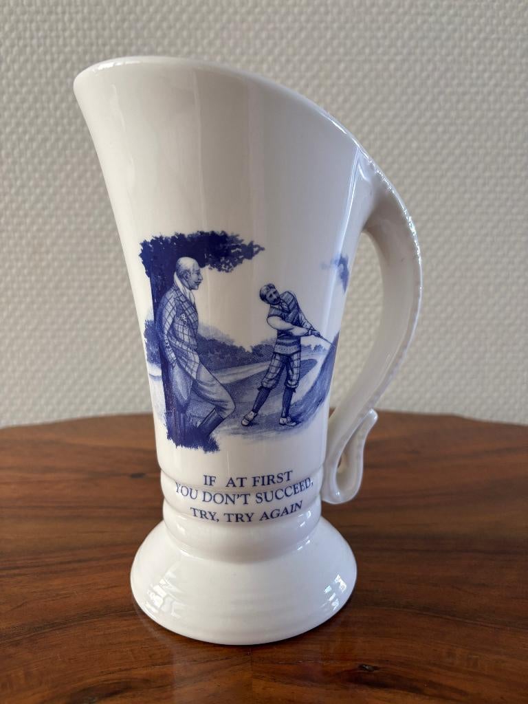 Wedgwood schenkkan, blauw wit golf, spreekwoorden., Ophalen of Verzenden