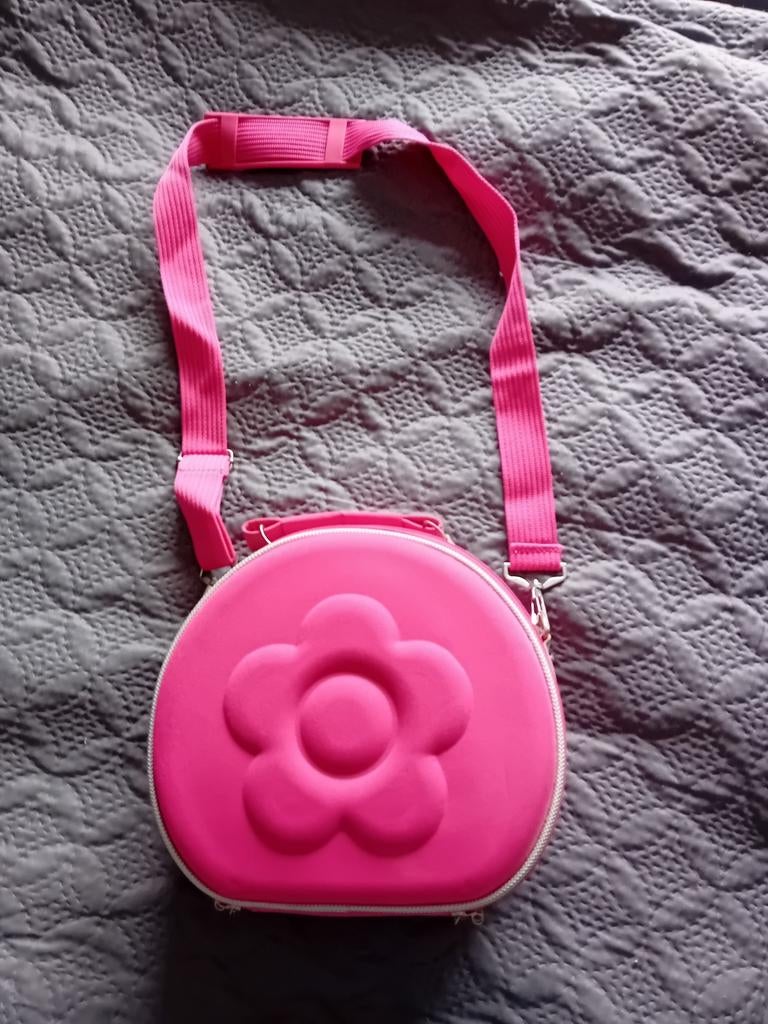 Roze beautycase met spiegel en schouderband, Softcase, Ophalen of Verzenden, Roze, Zo goed als nieuw