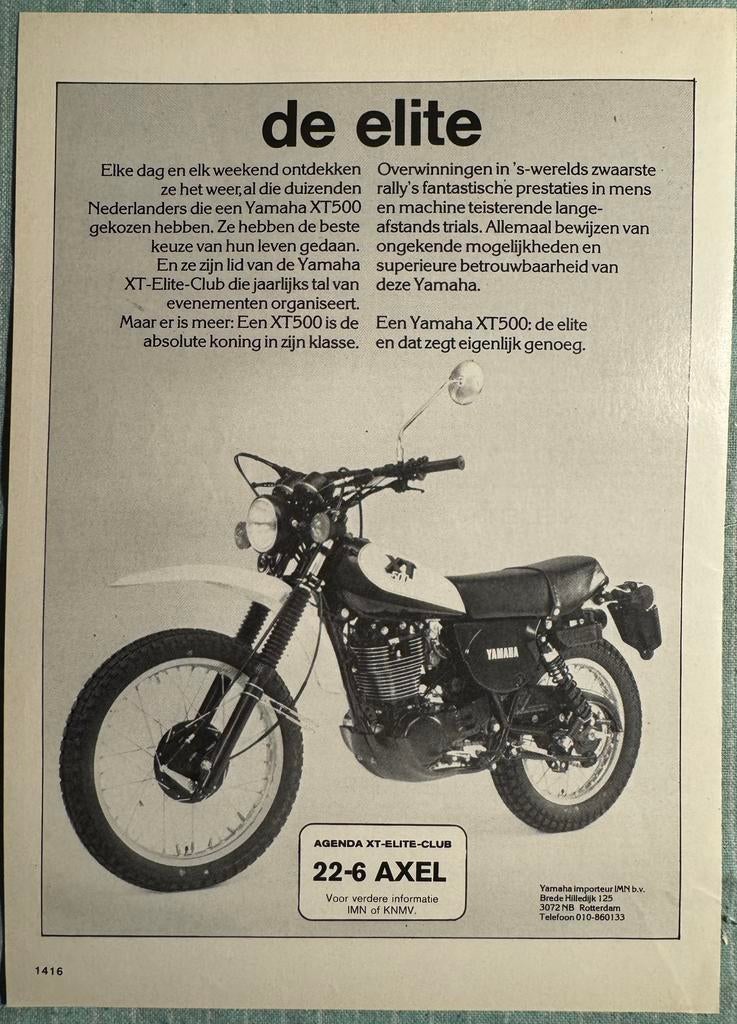 Advertentie 1980 Yamaha XT500, Verzenden, Zo goed als nieuw, Motoren