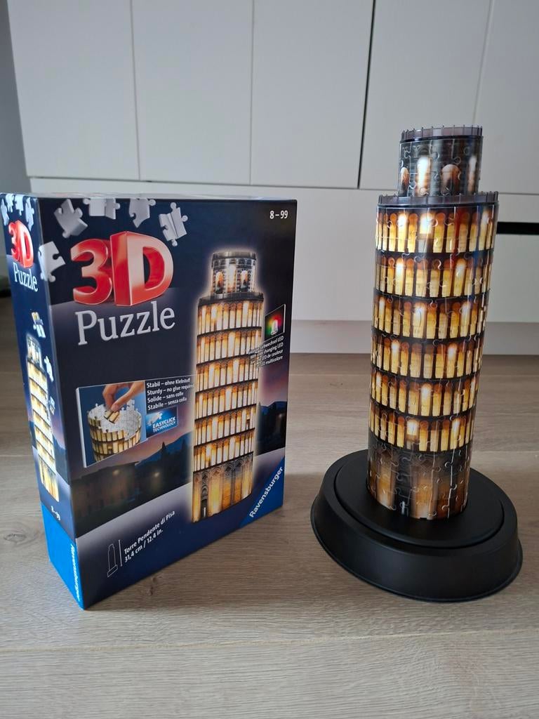 Ravensburger 3D Puzzel Toren van Pisa - Night Edition, Ophalen of Verzenden, Zo goed als nieuw
