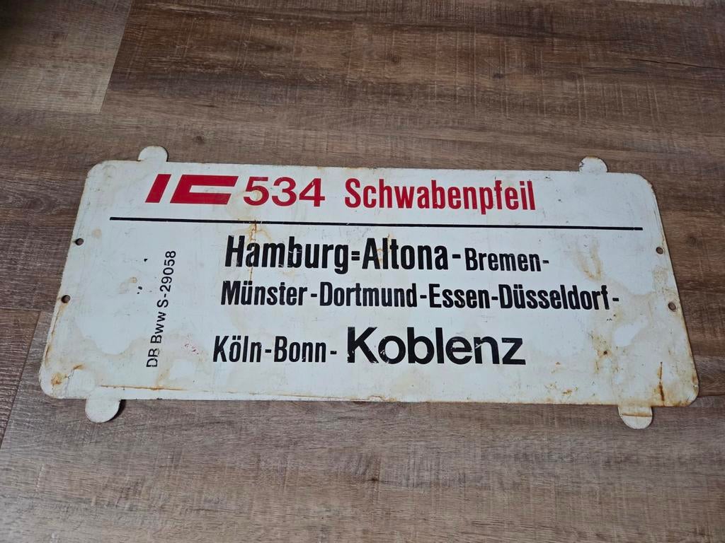 Bestemmingsbord rijtuig Senator / Schwabenpfeil, Ophalen, Gebruikt, Trein, Overige typen